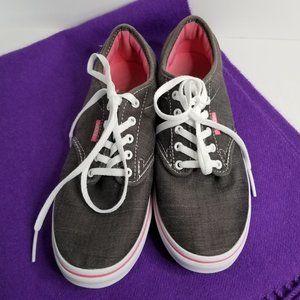 Classic Van's Gray Sneaker with Pink trim